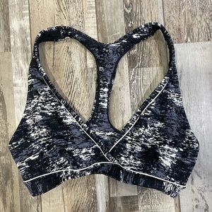 Athleta Blue & White T-Back Sports Bra